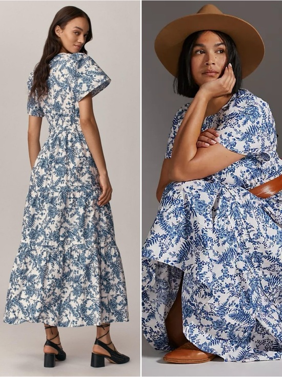 Anthropologie Dresses & Skirts - Anthropologie Maeve The Somerset Romantic Maxi Dress Ivory Printed Size Large